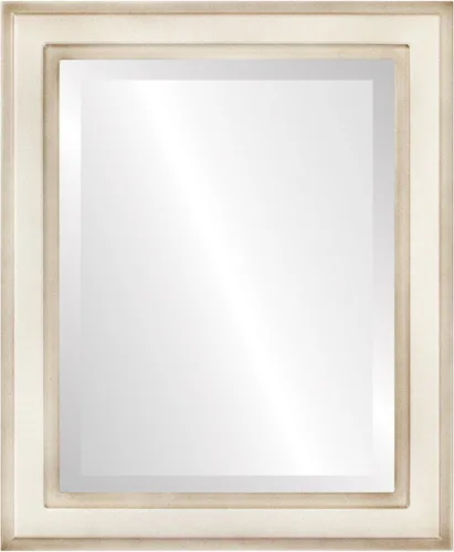 Vista 8 de OVALCREST Espejo de pared biselado rectangular para decoración del hogar, estilo Wright - Oro champán - Dimensiones exteriores de 16 x 20 pulgadas