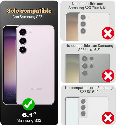 Vista 2 de Dexnor Funda de cuerpo completo para Samsung Galaxy S23 5G/6.1 pulgadas, marco frontal extra, protección de grado militar, protector de pantalla