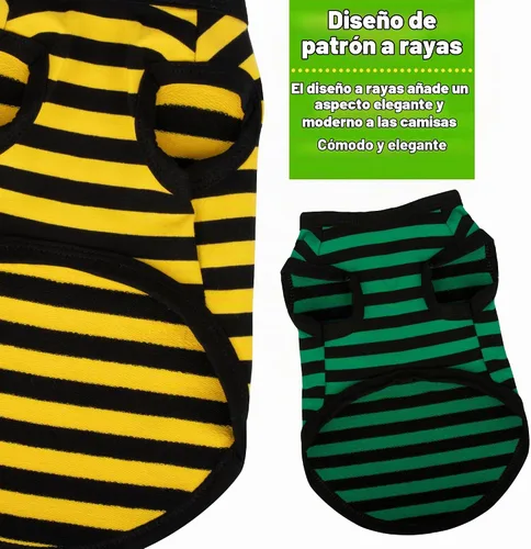 Vista 4 de Paiaite 3 piezas de camisa para perro a rayas de color oscuro, camisas sin mangas de algodón para cachorros, ropa transpirable para mascotas Paquete