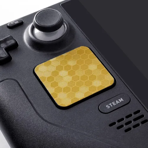 Vista 6 de Protector táctil compatible con Steam Deck Touch Trackpad (protector de trackpads + protector de 4 teclas, hexagonal de panal - dorado)
