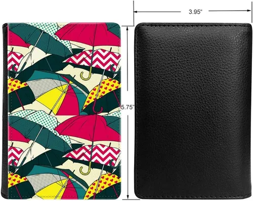 Vista 2 de PU Leather Passport Holder Travel Wallet RFID Blocking Card Case Cover With Unique