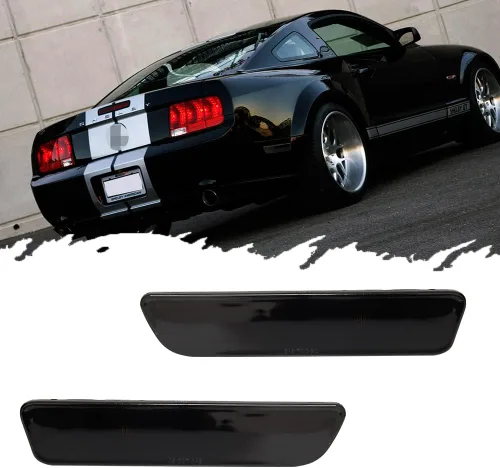 Vista 5 de JDMTECH para Ford Mustang 2005 2006 2007 2008 2009 Lente transparente Carcasas de luz de marcador lateral trasero