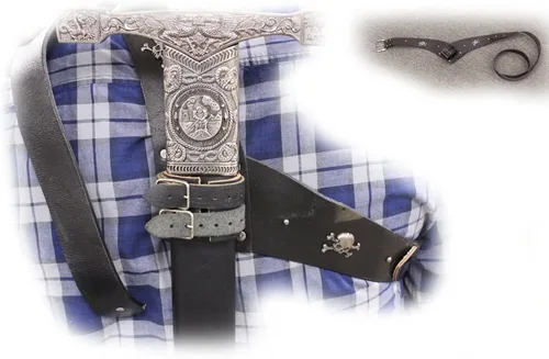 Vista 2 de MAKOTO Percha medieval de cuero para cinturón de espada rana pirata Cutlass