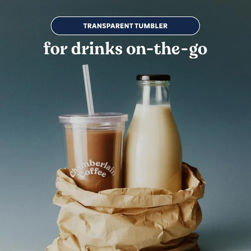 Vista 3 de Chamberlain Coffee Vaso transparente para matcha y café – Vasos transparentes con tapa y pajilla, vasos de plástico de 24 onzas con tapas, doble