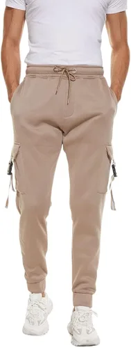 Vista 6 de IGEEKWELL Pantalones deportivos tipo cargo de forro polar para hombre