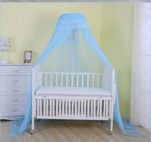 Vista 2 de Cuna de bebé, mosquitera con soporte, cortina de red estilo palacio, decoración de dormitorio de bebé, lavable