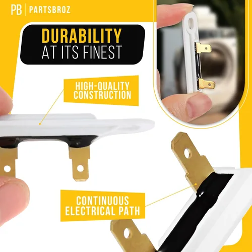 Vista 4 de PartsBroz WP3392519 3392519 Fusible térmico para secadora G4AP0500 TF091C (paquete de 2) - Fusible térmico para secadora de hidromasaje, fusible