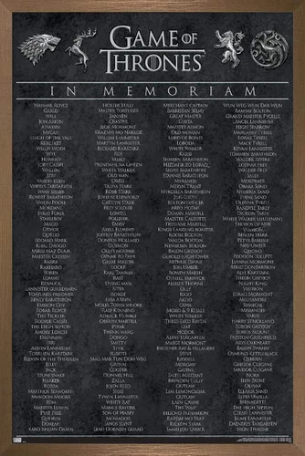 Vista 13 de Póster de pared de Juego de Tronos en memoria, 22.4 pulgadas de largo x 14.7 W, versión enmarcada de madera de granero Versión enmarcada Barnwood