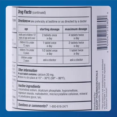 Vista 6 de Major Senna - Tabletas laxantes vegetales naturales de 8,6 mg - Hecho con Sennosides - 1000