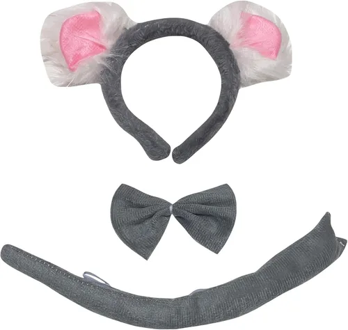 Vista 14 de Petitebella Traje combinado de 3 piezas con diadema de animales y pajarita y cola
