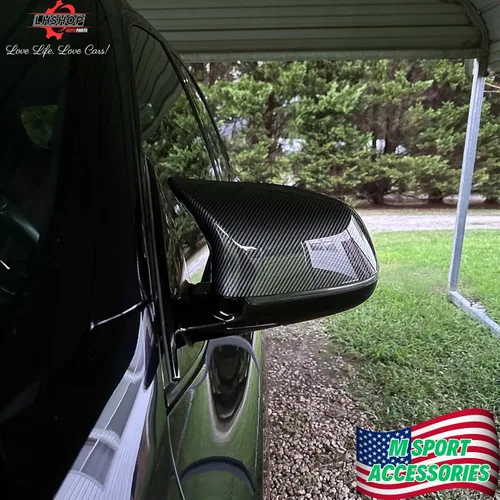 Vista 7 de M Style Fundas de Espejo Lateral de Coche Reemplazo para BMW X5 F15 X3 F25(LCL) X4 F26 M40i X6 F16 2013-2018 Accesorios de Fibra de Carbono Exterior