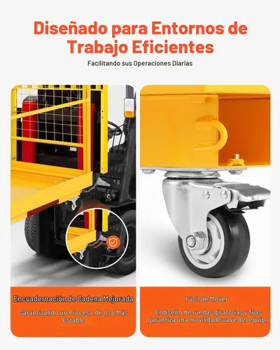 Vista 5 de VEVOR Cesta de Carga para Montacargas, Plataforma de Trabajo con Jaula de Seguridad de 36 x 36 Pulgadas, Capacidad de Carga de 1200 lbs, Cesta