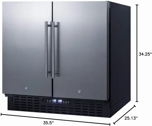 Vista 8 de 36 in. 5.8 CU. FT. Refrigerador integrado lado a lado con congelador en acero inoxidable, COUN