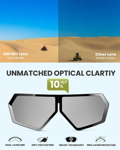 Vista 3 de OutdoorMaster Seagull - Gafas de motocross, gafas de motocicleta, gafas plegables para cuatrimoto para hombres, mujeres y jóvenes