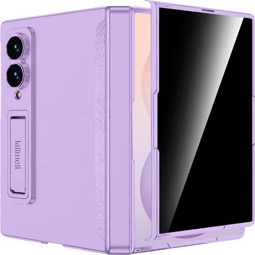 Vista 18 de Miimall - Funda para Samsung Galaxy Z Fold 4 con pantalla de privacidad, soporte ajustable integrado y protección magnética de bisagra, funda