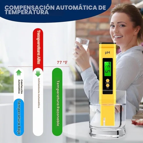 Vista 7 de Medidor de pH, medidor digital de pH para agua, 0.01 de alta precisión con rango de medición de pH 0-14 para hidroponía, bebida doméstica, piscina