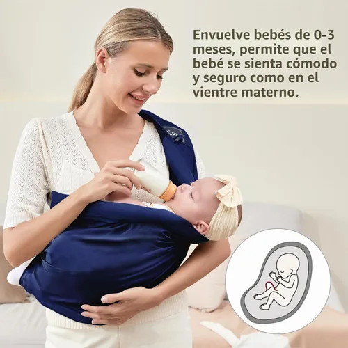 Vista 4 de Cuby, portabebés de algodón natural portabebés portabebés extra cómodo para transportar fácilmente recién nacidos, bebé bebé y ideal para registro
