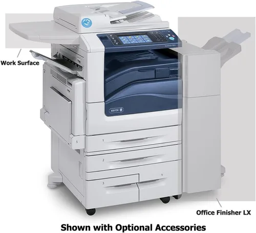Vista 3 de Xerox WorkCentre 7855i Impresora multifunción láser a color de tamaño tabloide - 55 ppm, copia, impresión, escaneo, red, duplexación automática, 2