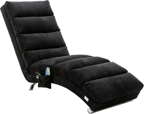 Vista 11 de Chaise Lounge de lino para interiores con función de masaje eléctrico, moderna silla reclinable para oficina, sala de estar o dormitorio
