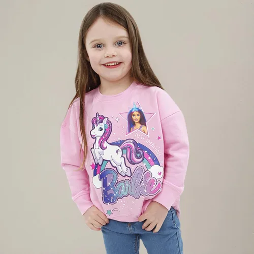 Vista 9 de Barbie Sudadera Sudadera de unicornio para niñas Sudadera para niñas Tallas 3T a 10