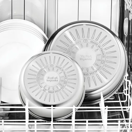 Vista 9 de Tefal Ingenio Preference ON - Juego de cacerolas, 7 piezas, apilable, mango extraíble, ahorro de espacio, antiadherente, inducción, acero