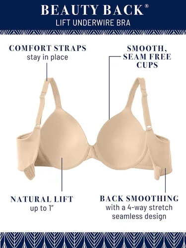 Vista 2 de Vanity Fair Women's Light Lift Bra Comfort Straps & No Poke Underwire (34B-44DD)