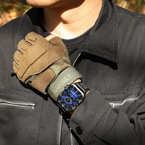 Vista 11 de Relojes inteligentes militares para hombre (responder/hacer llamadas) con potente linterna de 1.96 pulgadas HD, reloj inteligente táctico al aire