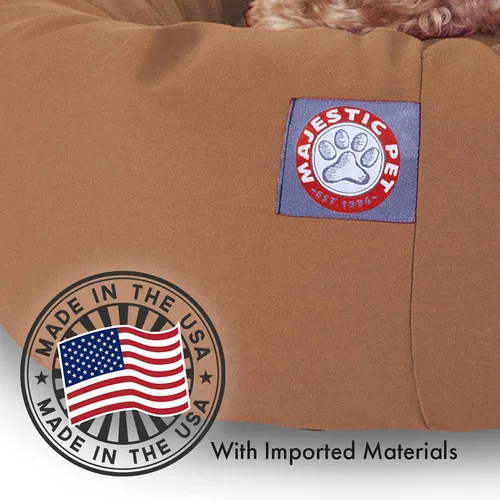 Vista 5 de Majestic Pet Products - Cama en forma de bagel para perro, color caqui, 32 pulgadas