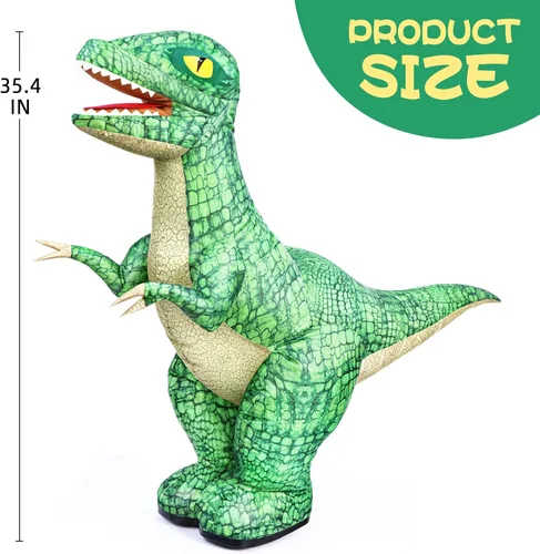 Vista 3 de Jovow Juguete inflable de dinosaurio con control remoto de 2.4 GHZ para niños, dinosaurio de juguete eléctrico con rotación de 360°, hacia adelante