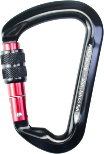 Vista 2 de SEPEAK UIAA - Mosquetón de escalada con bloqueo de 30 kN, clip profesional para puerta de tornillo resistente para escalada al aire libre