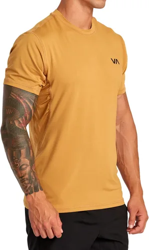 Vista 2 de RVCA Camiseta deportiva de manga corta con cuello redondo para hombre