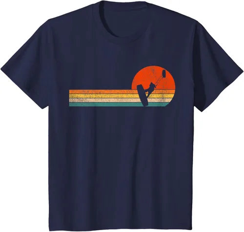 Vista 28 de Camiseta retro de kitesurf de kitesurf de kiteboarder vintage, Negro, S