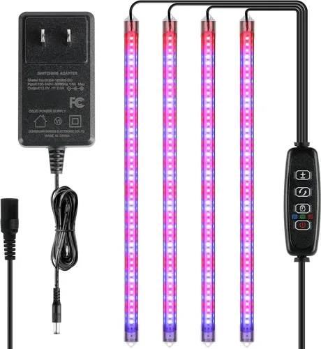 Vista 10 de iPower Luz LED de crecimiento con espectro completo para plantas de interior, cuello de cisne ajustable, 5 niveles regulables, 3 modos de Blanco