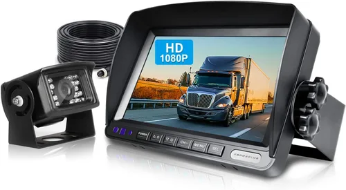 Vista 8 de Sistema de cámara de respaldo inalámbrico HD 1080P 9 pulgadas, DVR Quad Split Monitor, IP69 impermeable, cableado, cámaras de visión lateral