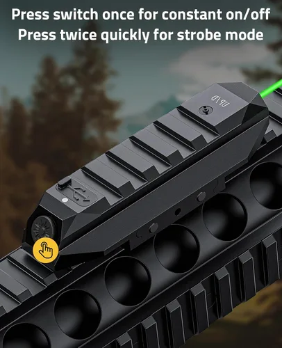 Vista 4 de CVLIFE Laser Sight for Rifle, Rechargeable Picatinny Rifle Laser Sight Low Profile, Strobe Mode, for Zeroing Hunting Shooting