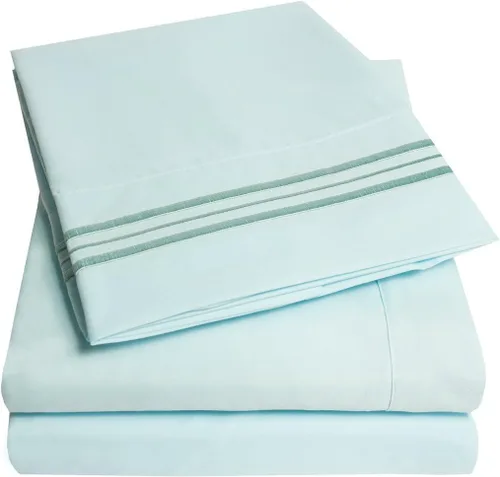 Vista 4 de El hilo Store Company 100% algodón egipcio 800 hilos 4 Piece Hoja Sets – (1 hoja plana, 1 sábana bajera ajustable y 2 fundas de almohada)