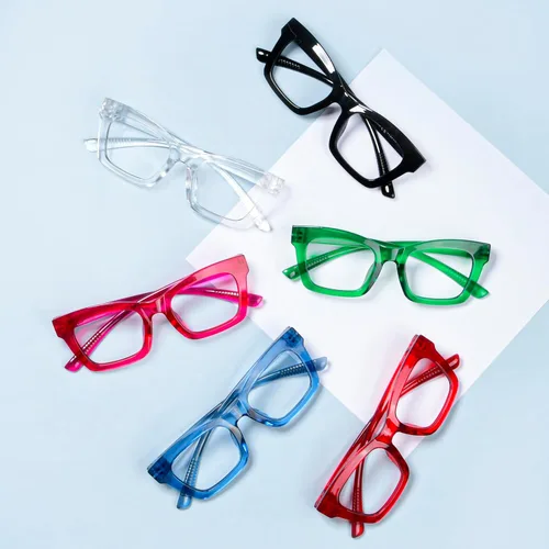 Vista 2 de Gafas de lectura sin tornillos, bisagras de resorte sin tornillos, paquete de 6 lectores para mujer (+0.00)