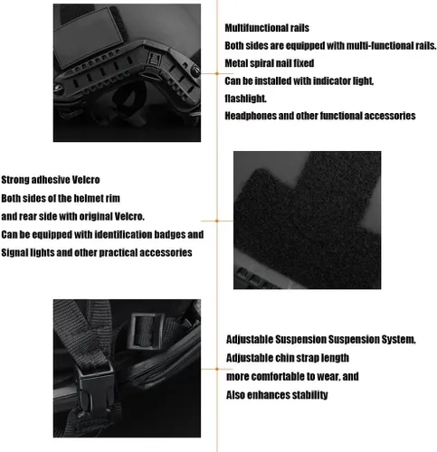 Vista 8 de CS - Juego de paintball para exteriores, casco táctico de camuflaje rápido, binocular, dispositivo de visión nocturna, modelo de antorcha