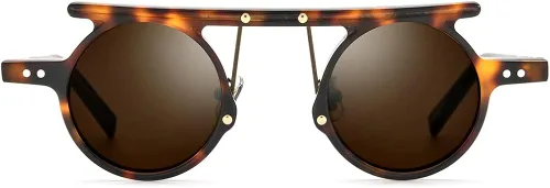 Vista 4 de HEPIDEM Acetate - Gafas de sol polarizadas redondas retro vintage para mujer UV400 con protección UV 9188T