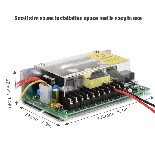 Vista 8 de Fuente de alimentación de 12 V/5 A para puerta de casa inteligente Sistema de control de acceso Soporte de interruptor Función de sobredescarga