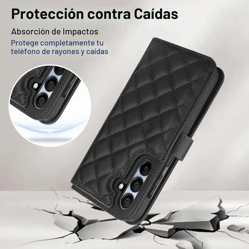 Vista 6 de Vofolen Funda para teléfono Samsung Galaxy A15 5G con tarjetero negro