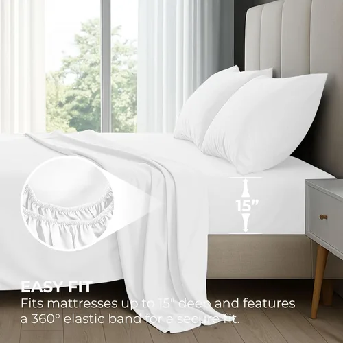 Vista 29 de Pure Bedding Juego de Sábanas Twin - Sábanas de Cama de Microfibra Ultra-Suave 1800 - Doble Cepillado - Bolsillos Profundos - Ajuste Fácil - Extra