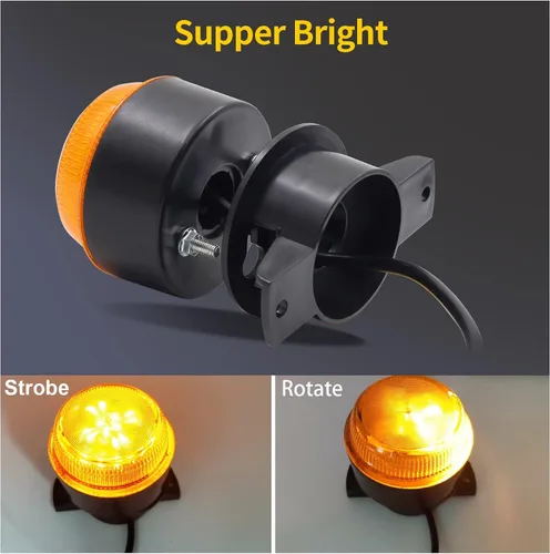 Vista 3 de Biqing Luz de advertencia LED ámbar, luces de carretilla elevadora de 24 V, luces estroboscópicas de emergencia, luces intermitentes de advertencia