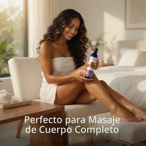 Vista 6 de Aceite de masaje con sabor a sandía para parejas, loción masajista comestible con vitamina E, almendra dulce y aceite de coco no es pegajosa y suave
