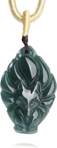 Vista 11 de Collar con colgante de jade real para mujeres y hombres, zorro, queen, dona, cruz, mariposa, elefante, sol filipino, joyería con dije de jadeíta