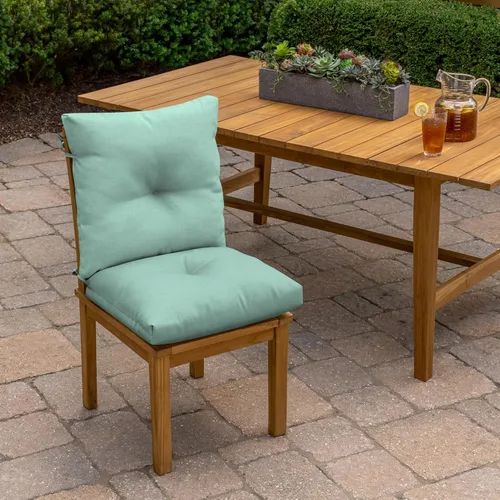 Vista 2 de Arden Selections Cojín de Silla de Comedor Exterior de Felpa Moderna con Mechones y Relleno Blowfill, 21 x 40 pulgadas, Repelente al Agua