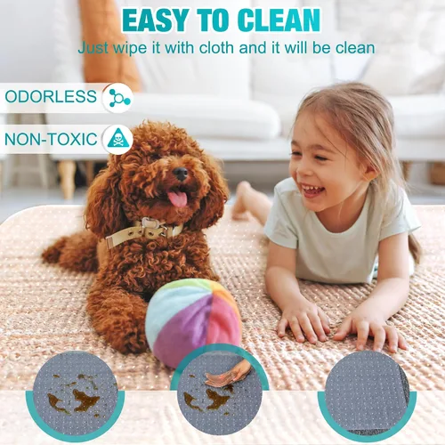 Vista 5 de Tapete para silla de oficina, 46 x 72 pulgadas, protector de suelo de plástico transparente resistente, tapete antideslizante para silla