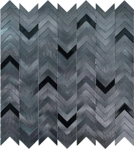Vista 8 de Azulejo de espiga gris para salpicaduras de pelar y pegar, superficie de metal cepillado de aluminio autoadhesivo para azulejos de pared