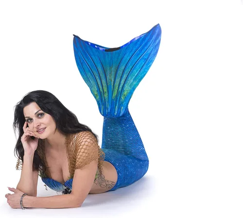 Vista 4 de Cola de sirena para nadar sin monoaleta con protección de punta MER-Shield tamaños adultos