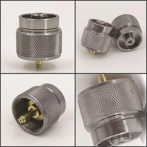 Vista 3 de Adaptador de butano a propano Adaptador de estufa de camping Conector de estufa de senderismo al aire libre para bote de combustible de isobutano